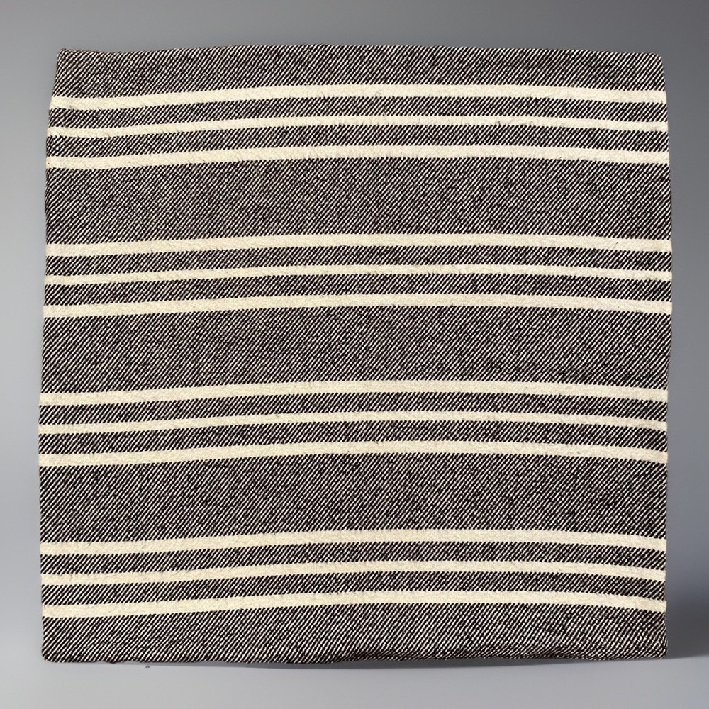 UNBRANDED Pillow Cover 23" Black White Textured Modern Stripe Flannel
